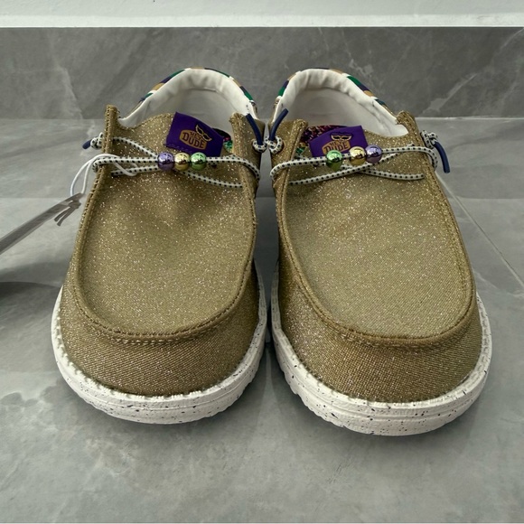 Women's Hey Dude Wendy Mardi Gras Casual Slip On Shoes Sparkle Party Size 10 - Picture 4 of 16